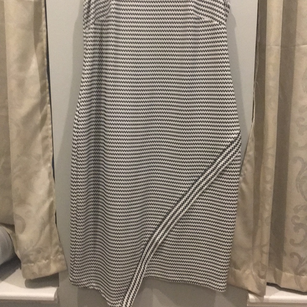 Eloquii Sleeveless Bodycon Dress B/W Stripe